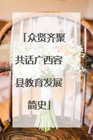 众贤齐聚共话广西容县教育发展简史