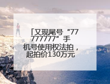 又现尾号“77777777”手机号使用权法拍，起拍价130万元，已有人报名