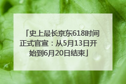 史上最长京东618时间正式官宣：从5月13日开始到6月20日结束