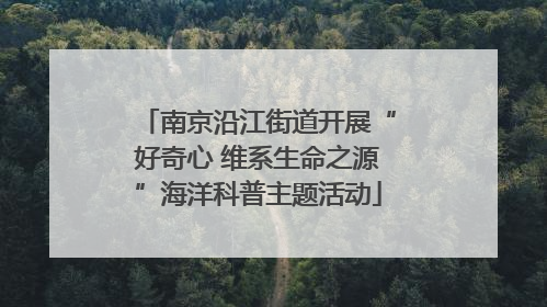 南京沿江街道开展“好奇心 维系生命之源”海洋科普主题活动
