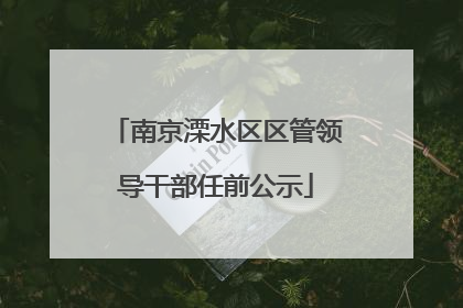 南京溧水区区管领导干部任前公示