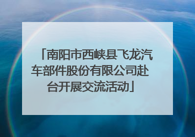 南阳市西峡县飞龙汽车部件股份有限公司赴台开展交流活动