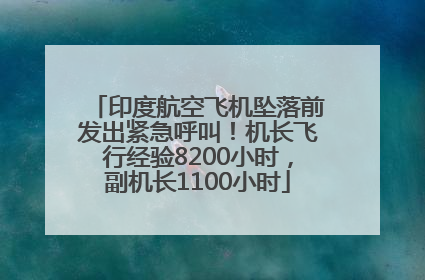 印度航空飞机坠落前发出紧急呼叫！机长飞行经验8200小时，副机长1100小时