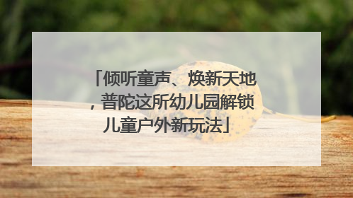 倾听童声、焕新天地，普陀这所幼儿园解锁儿童户外新玩法