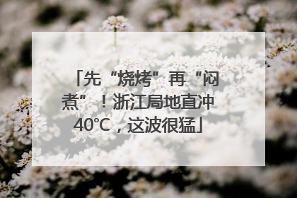 先“烧烤”再“闷煮”！浙江局地直冲40℃，这波很猛