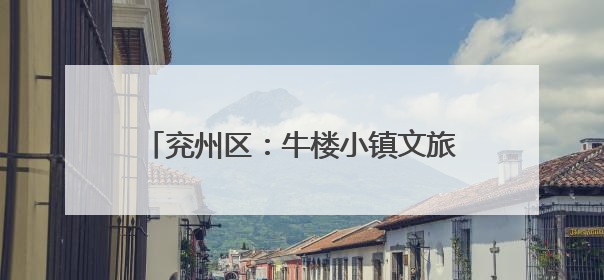 兖州区：牛楼小镇文旅双擎驱动乡村新活力