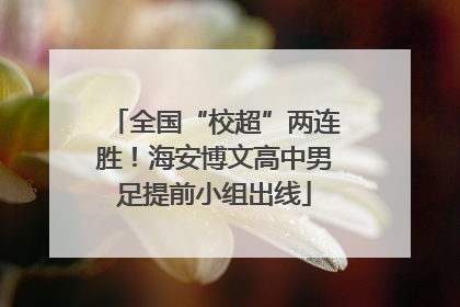 全国“校超”两连胜！海安博文高中男足提前小组出线