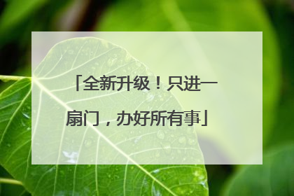 全新升级！只进一扇门，办好所有事