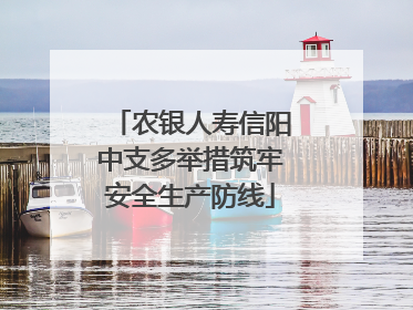 农银人寿信阳中支多举措筑牢安全生产防线