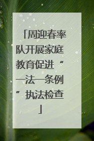 周迎春率队开展家庭教育促进“一法一条例”执法检查