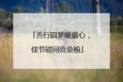善行圆梦暖童心，佳节慰问喜桑榆