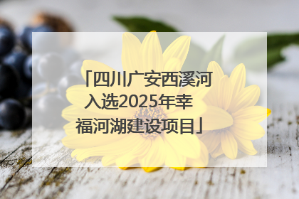 四川广安西溪河入选2025年幸福河湖建设项目