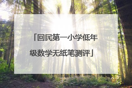 回民第一小学低年级数学无纸笔测评