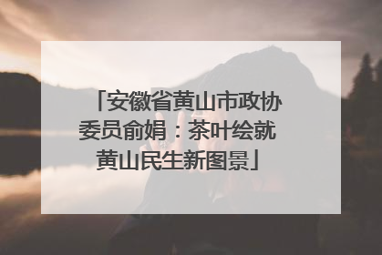 安徽省黄山市政协委员俞娟：茶叶绘就黄山民生新图景
