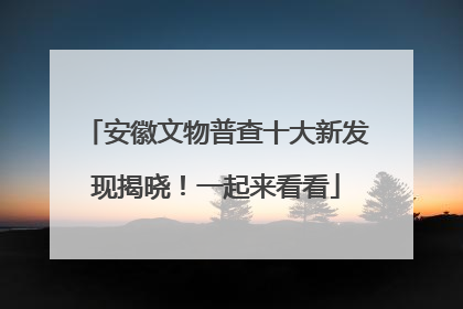 安徽文物普查十大新发现揭晓！一起来看看