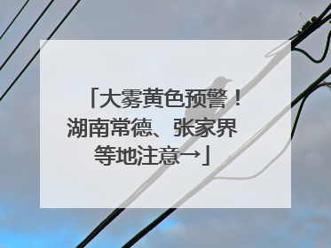 大雾黄色预警！湖南常德、张家界等地注意→