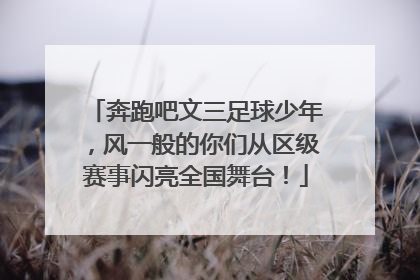 奔跑吧文三足球少年，风一般的你们从区级赛事闪亮全国舞台！