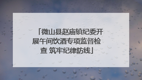 微山县赵庙镇纪委开展午间饮酒专项监督检查 筑牢纪律防线