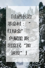 山西长治革命村：“红绿金”三色赋能 跑出富民“加速度”