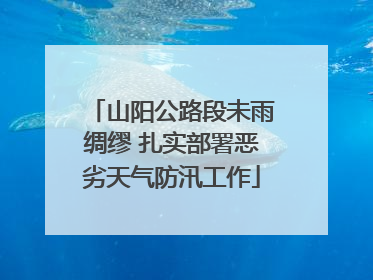 山阳公路段未雨绸缪 扎实部署恶劣天气防汛工作