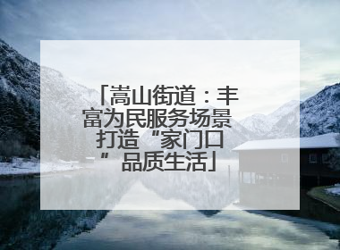 嵩山街道：丰富为民服务场景 打造“家门口”品质生活