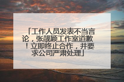 工作人员发表不当言论，张靓颖工作室道歉！立即终止合作，并要求公司严肃处理