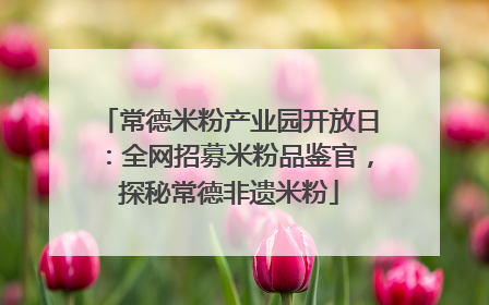 常德米粉产业园开放日：全网招募米粉品鉴官，探秘常德非遗米粉