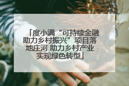 度小满“可持续金融助力乡村振兴”项目落地庄河 助力乡村产业实现绿色转型