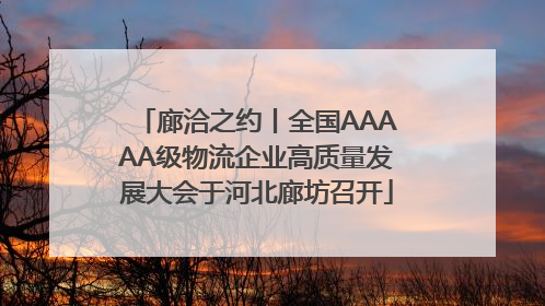 廊洽之约丨全国AAAAA级物流企业高质量发展大会于河北廊坊召开