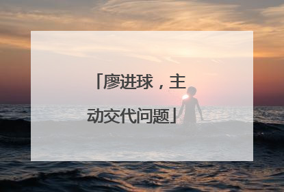 廖进球，主动交代问题