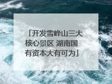 开发雪峰山三大核心景区 湖南国有资本大有可为