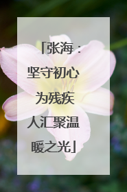 张海：坚守初心 为残疾人汇聚温暖之光