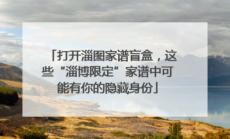 打开淄图家谱盲盒，这些“淄博限定”家谱中可能有你的隐藏身份