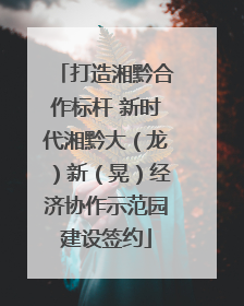 打造湘黔合作标杆 新时代湘黔大（龙）新（晃）经济协作示范园建设签约
