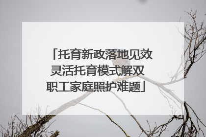 托育新政落地见效 灵活托育模式解双职工家庭照护难题