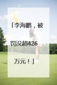 李海鹏，被罚没超426万元！