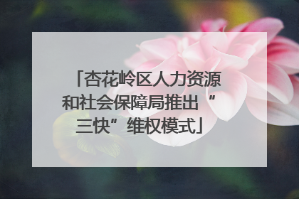 杏花岭区人力资源和社会保障局推出“三快”维权模式