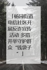 杨园街道电信社区开展反诈宣传活动 多措并举守护群众“钱袋子”