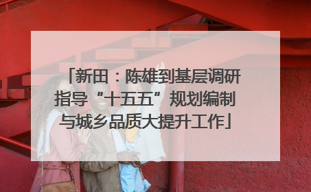 新田：陈雄到基层调研指导“十五五”规划编制与城乡品质大提升工作
