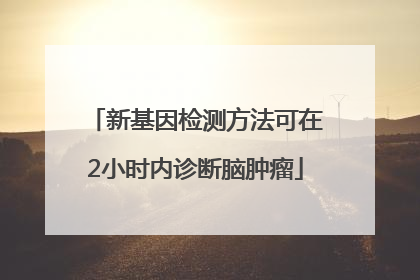 新基因检测方法可在2小时内诊断脑肿瘤
