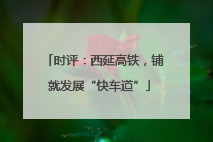 时评：西延高铁，铺就发展“快车道”