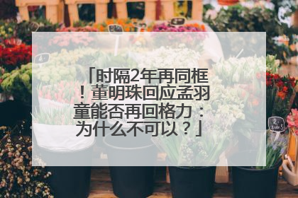 时隔2年再同框！董明珠回应孟羽童能否再回格力：为什么不可以？