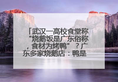 武汉一高校食堂称“烧鹅饭是广东俗称，食材为烤鸭”？广东多家烧鹅店：鸭是鸭鹅是鹅