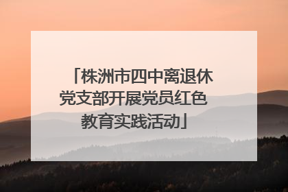 株洲市四中离退休党支部开展党员红色教育实践活动
