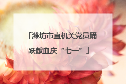 潍坊市直机关党员踊跃献血庆“七一”