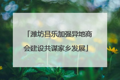 潍坊昌乐加强异地商会建设共谋家乡发展