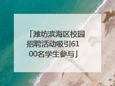潍坊滨海区校园招聘活动吸引6100名学生参与