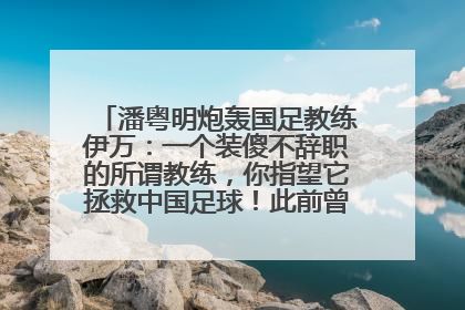 潘粤明炮轰国足教练伊万：一个装傻不辞职的所谓教练，你指望它拯救中国足球！此前曾多次发文评价国足