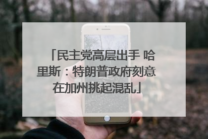 民主党高层出手 哈里斯：特朗普政府刻意在加州挑起混乱