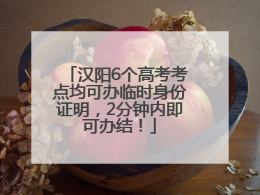汉阳6个高考考点均可办临时身份证明，2分钟内即可办结！